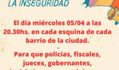 Vecinos Convocan a un "gran ruidazo por la inseguridad" en cada esquina de cada barrio