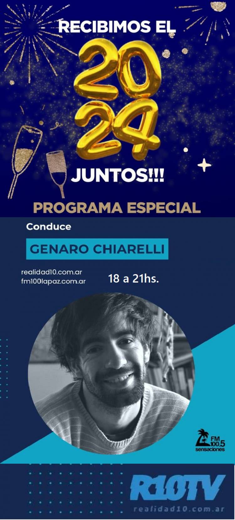 ¡Recibí el 2024 junto a R10RADIO y R10TV con nuestro programa especial de Año Nuevo!